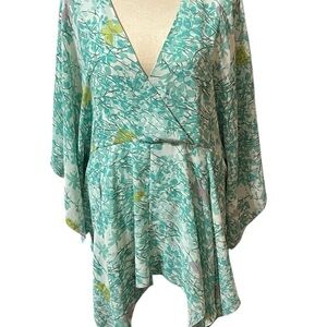 Lane Bryant Floral Blouse - Green and Yellow